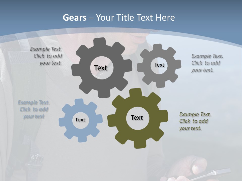 Mobile Man Green PowerPoint Template