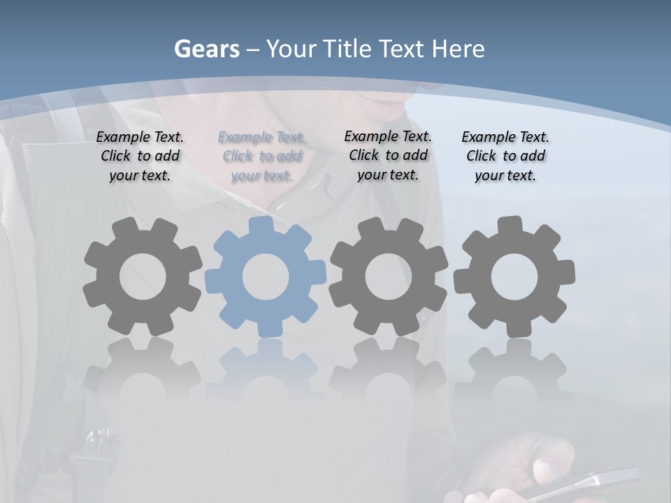 Mobile Man Green PowerPoint Template