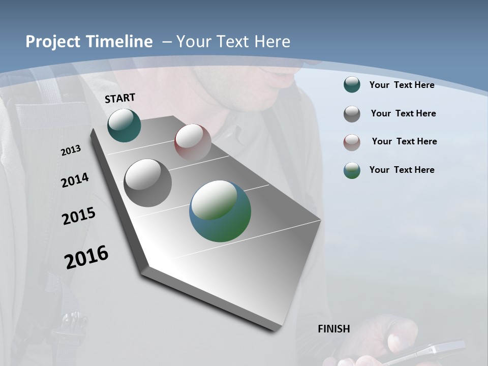Mobile Man Green PowerPoint Template