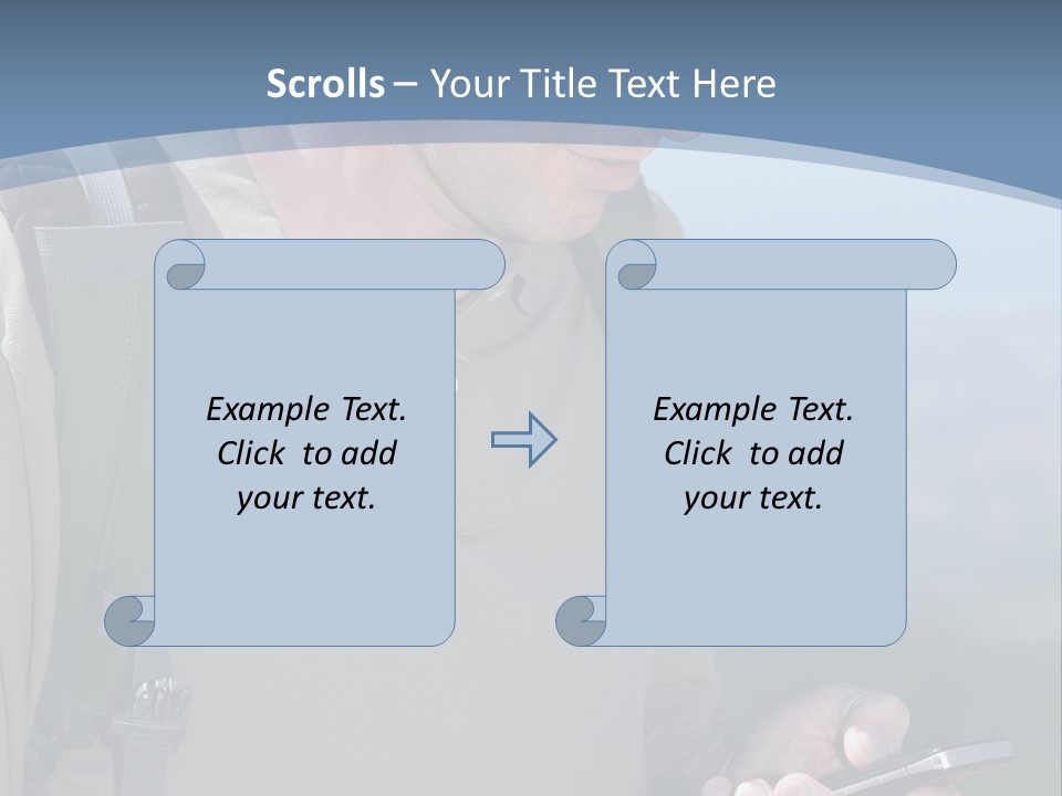 Mobile Man Green PowerPoint Template