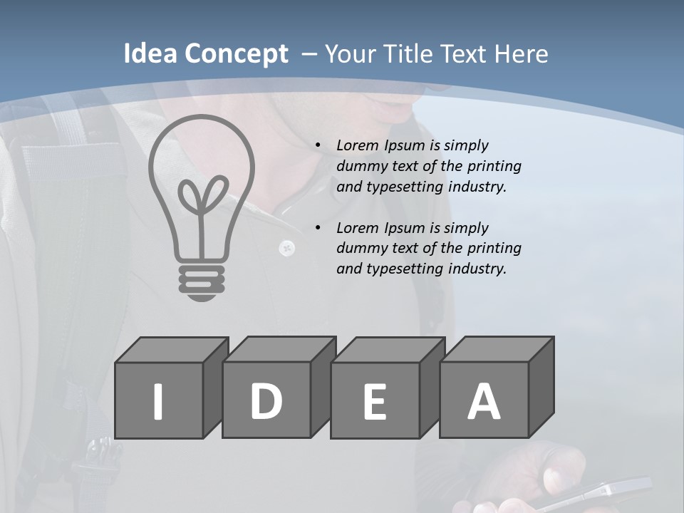 Mobile Man Green PowerPoint Template