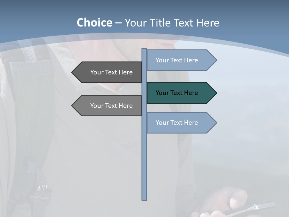 Mobile Man Green PowerPoint Template