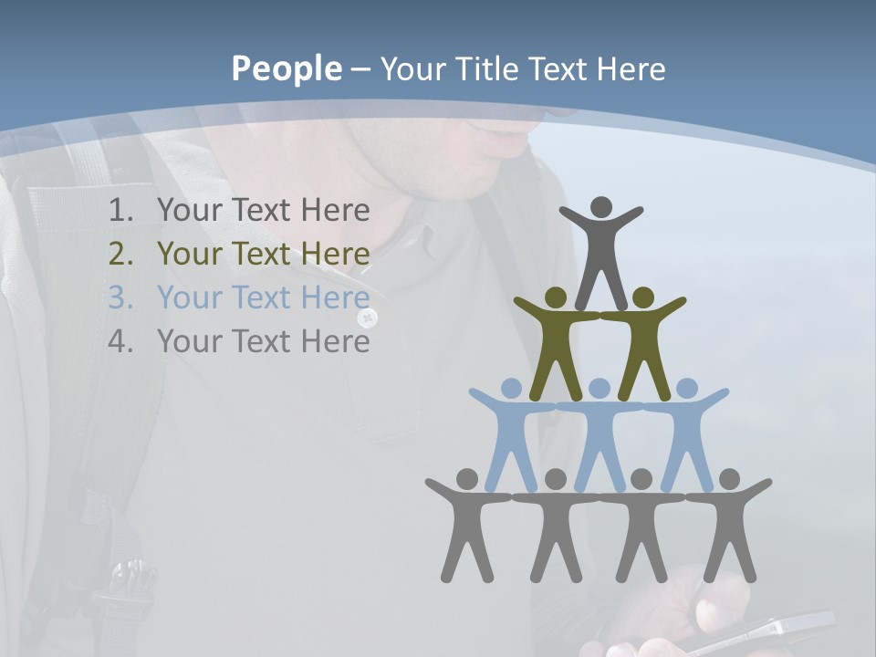 Mobile Man Green PowerPoint Template