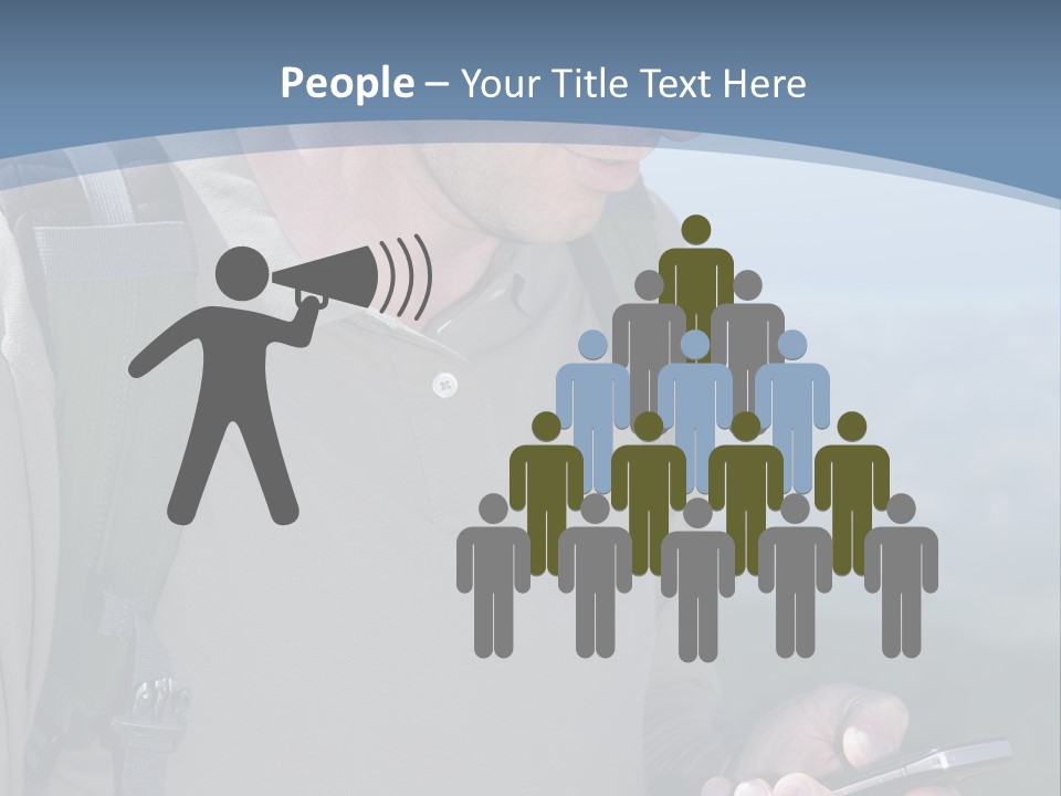 Mobile Man Green PowerPoint Template