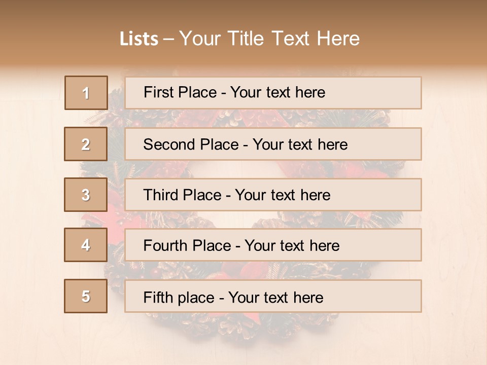 Gold Ball Wood PowerPoint Template