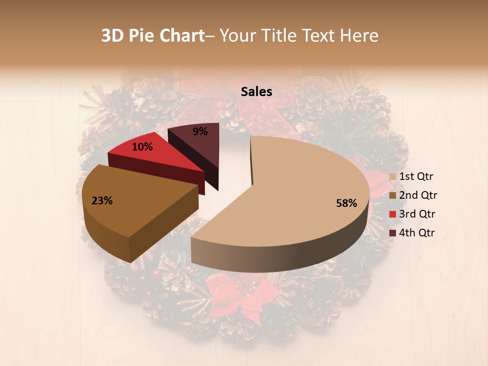 Gold Ball Wood PowerPoint Template