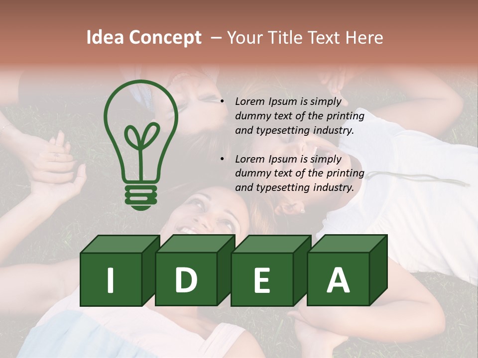 Green Friend Outside PowerPoint Template