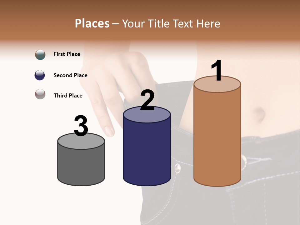 A Woman's Stomach Is Shown In A Pair Of Jeans PowerPoint Template