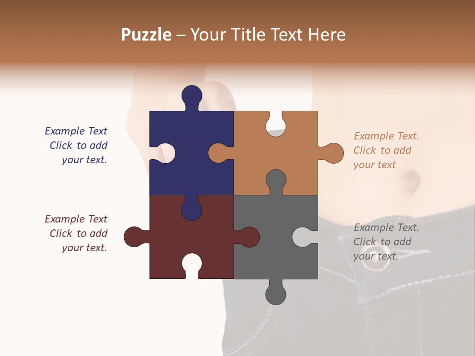 A Woman's Stomach Is Shown In A Pair Of Jeans PowerPoint Template