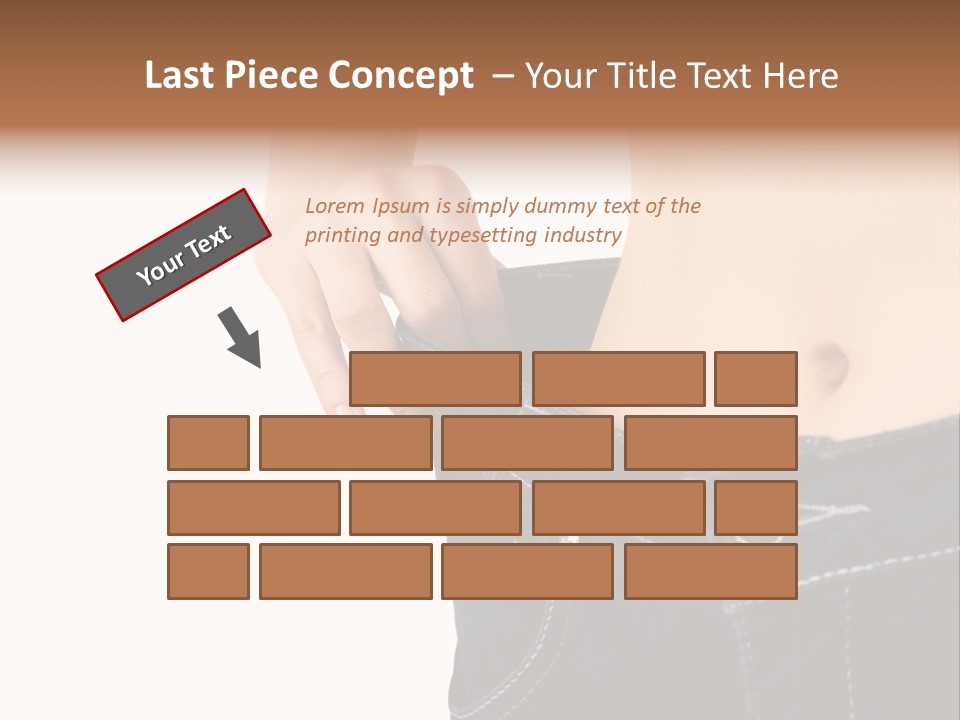 A Woman's Stomach Is Shown In A Pair Of Jeans PowerPoint Template