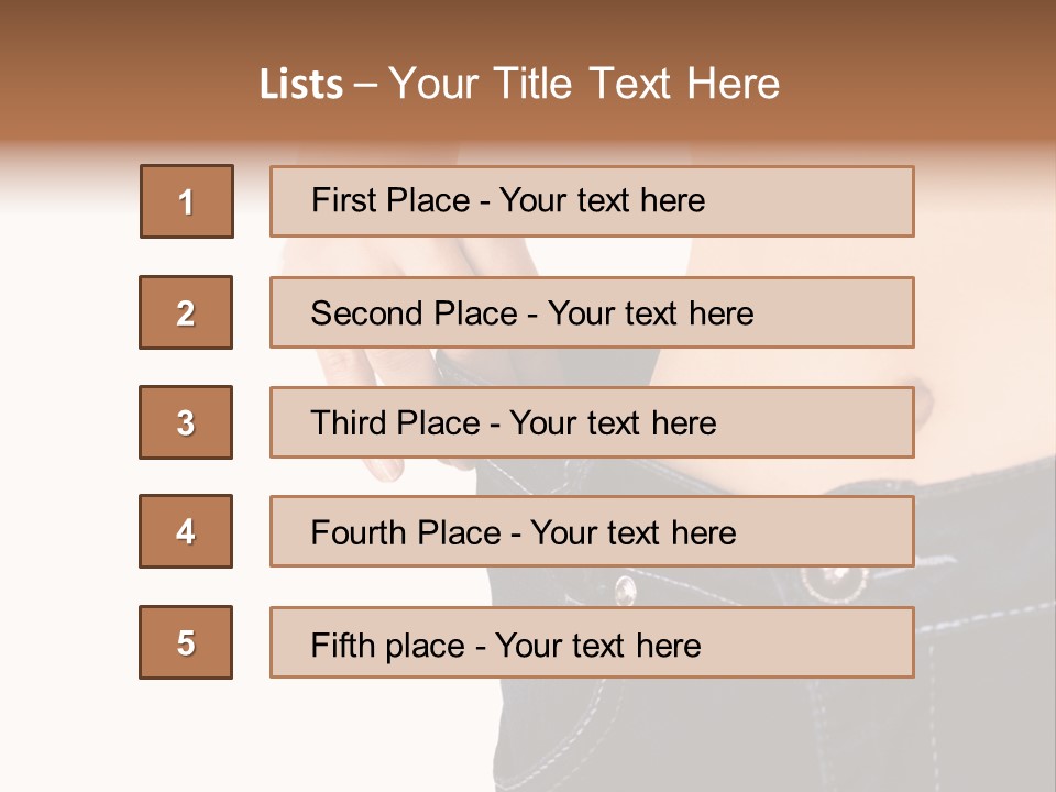 A Woman's Stomach Is Shown In A Pair Of Jeans PowerPoint Template