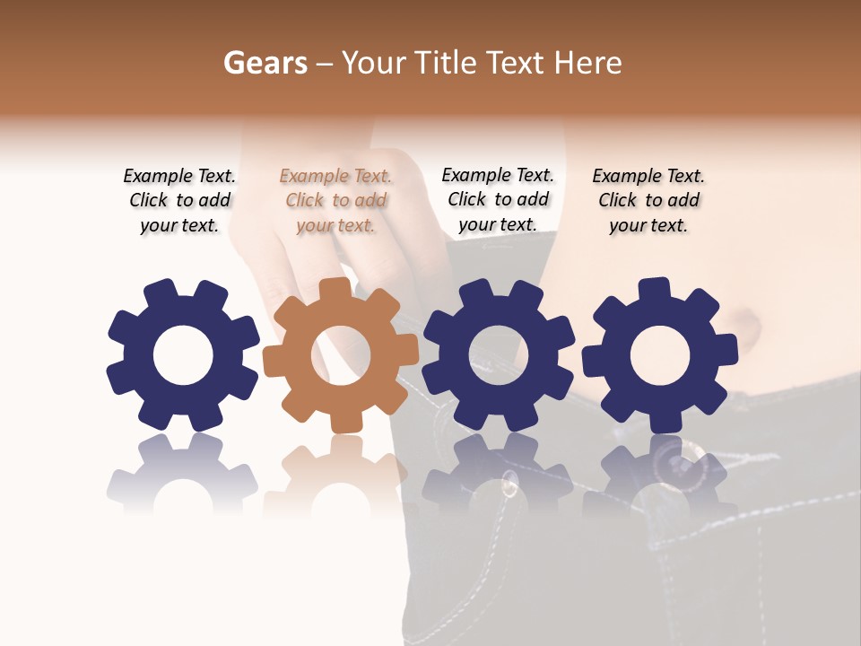 A Woman's Stomach Is Shown In A Pair Of Jeans PowerPoint Template