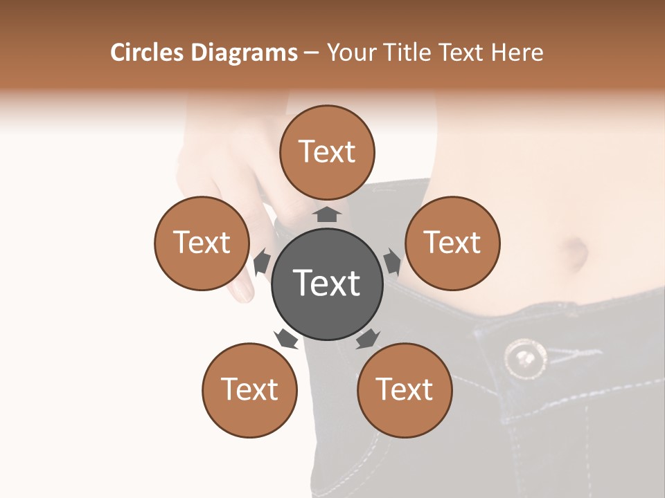 A Woman's Stomach Is Shown In A Pair Of Jeans PowerPoint Template