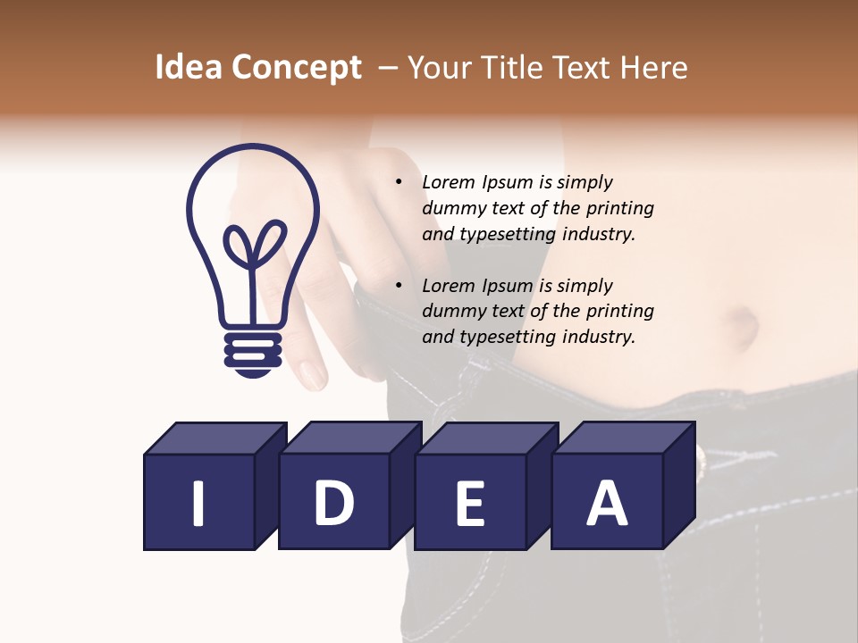 A Woman's Stomach Is Shown In A Pair Of Jeans PowerPoint Template