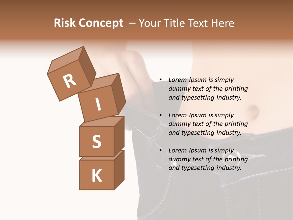 A Woman's Stomach Is Shown In A Pair Of Jeans PowerPoint Template