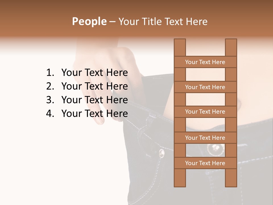 A Woman's Stomach Is Shown In A Pair Of Jeans PowerPoint Template