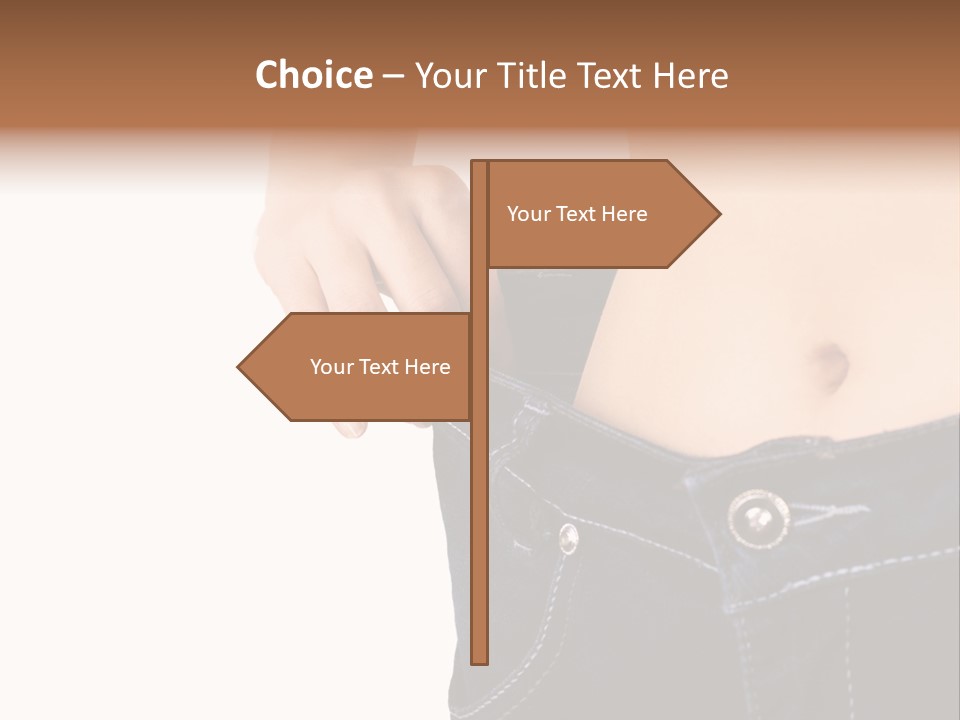 A Woman's Stomach Is Shown In A Pair Of Jeans PowerPoint Template