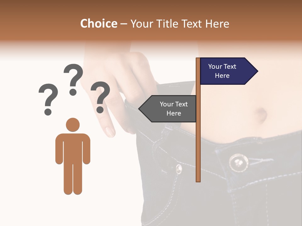 A Woman's Stomach Is Shown In A Pair Of Jeans PowerPoint Template