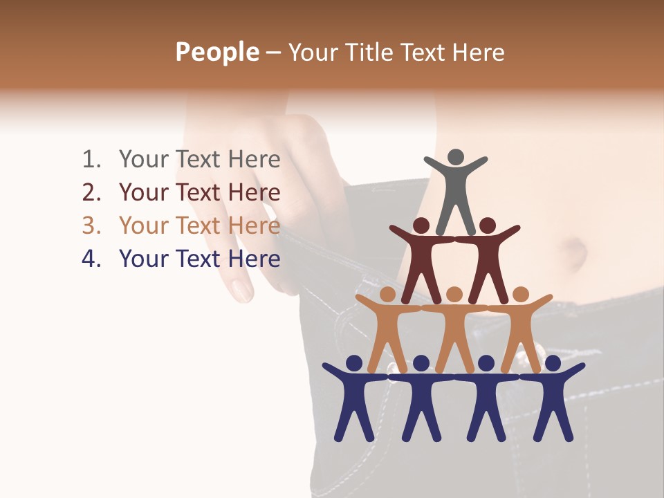 A Woman's Stomach Is Shown In A Pair Of Jeans PowerPoint Template