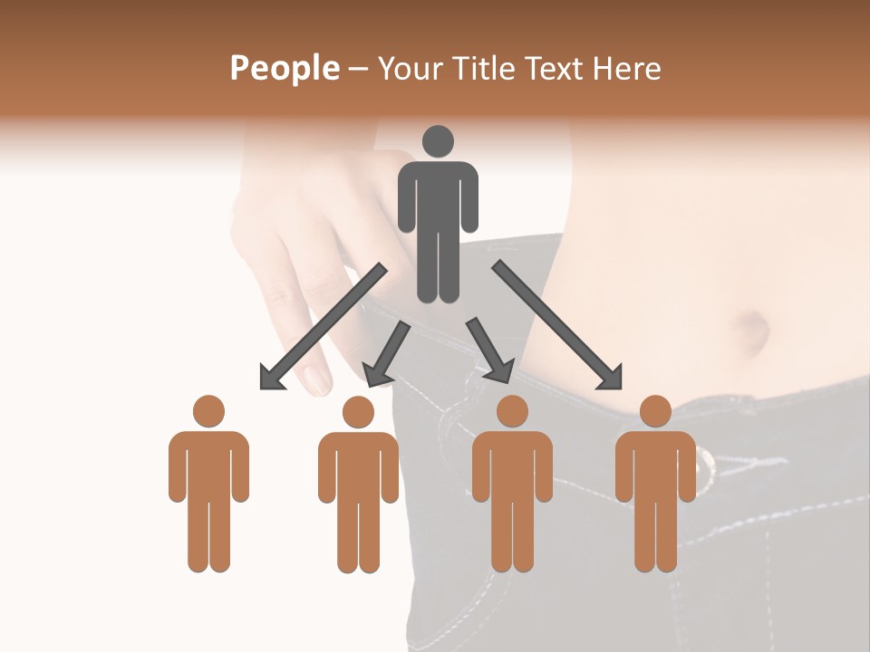 A Woman's Stomach Is Shown In A Pair Of Jeans PowerPoint Template