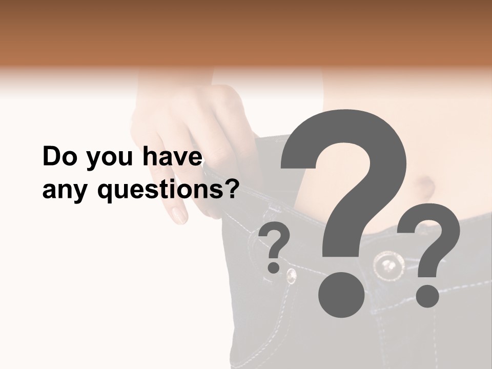 A Woman's Stomach Is Shown In A Pair Of Jeans PowerPoint Template