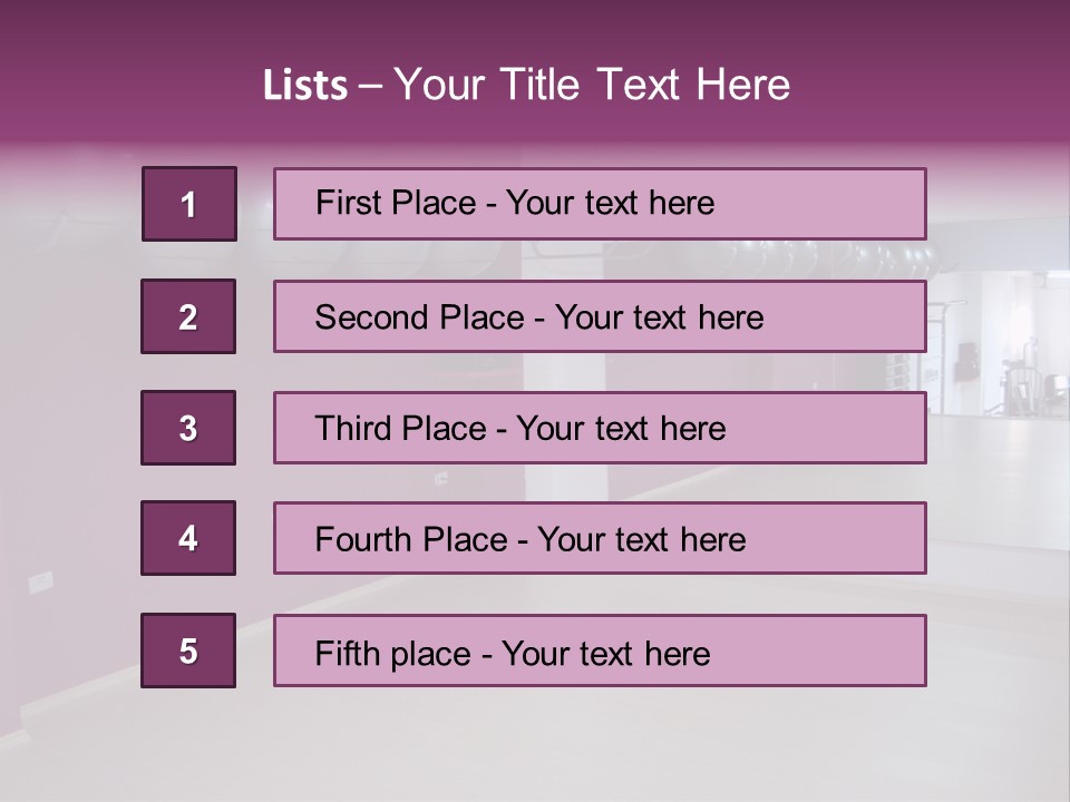 Set  Gym PowerPoint Template