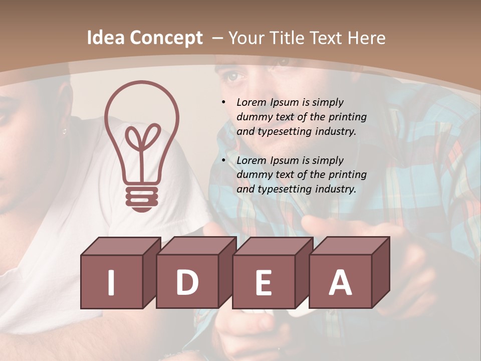 Cute Boys Concentrating PowerPoint Template