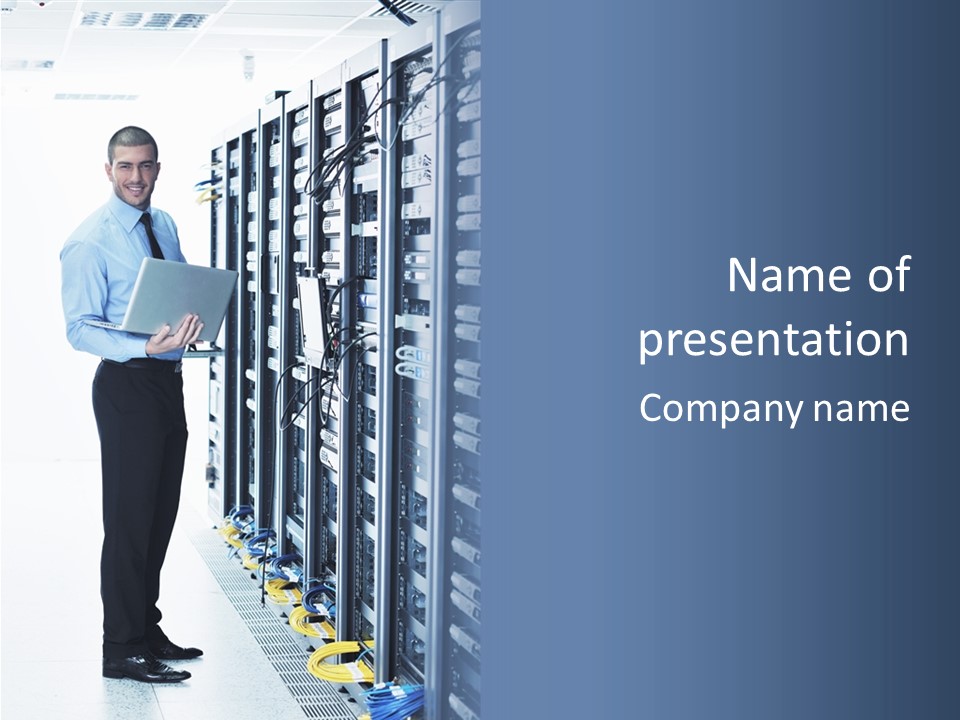 Rack Lan Technology PowerPoint Template