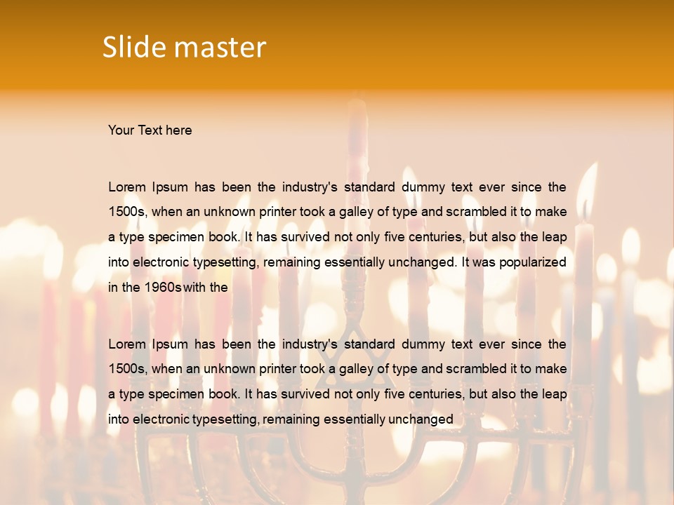 Seasonal Menorah Traditional PowerPoint Template