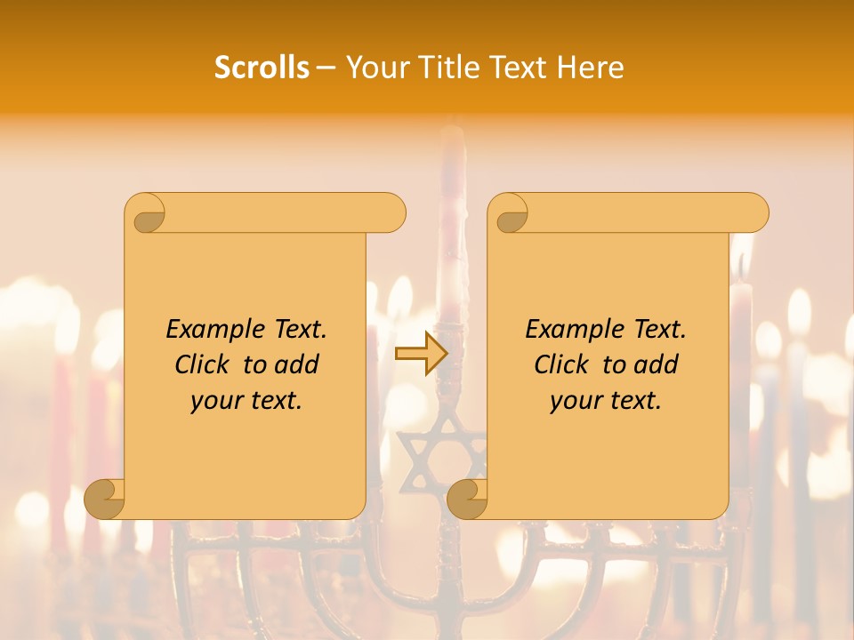 Seasonal Menorah Traditional PowerPoint Template