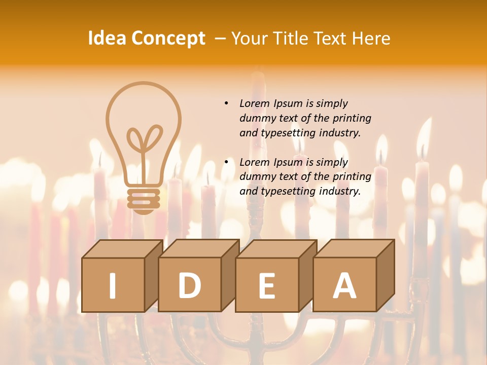 Seasonal Menorah Traditional PowerPoint Template