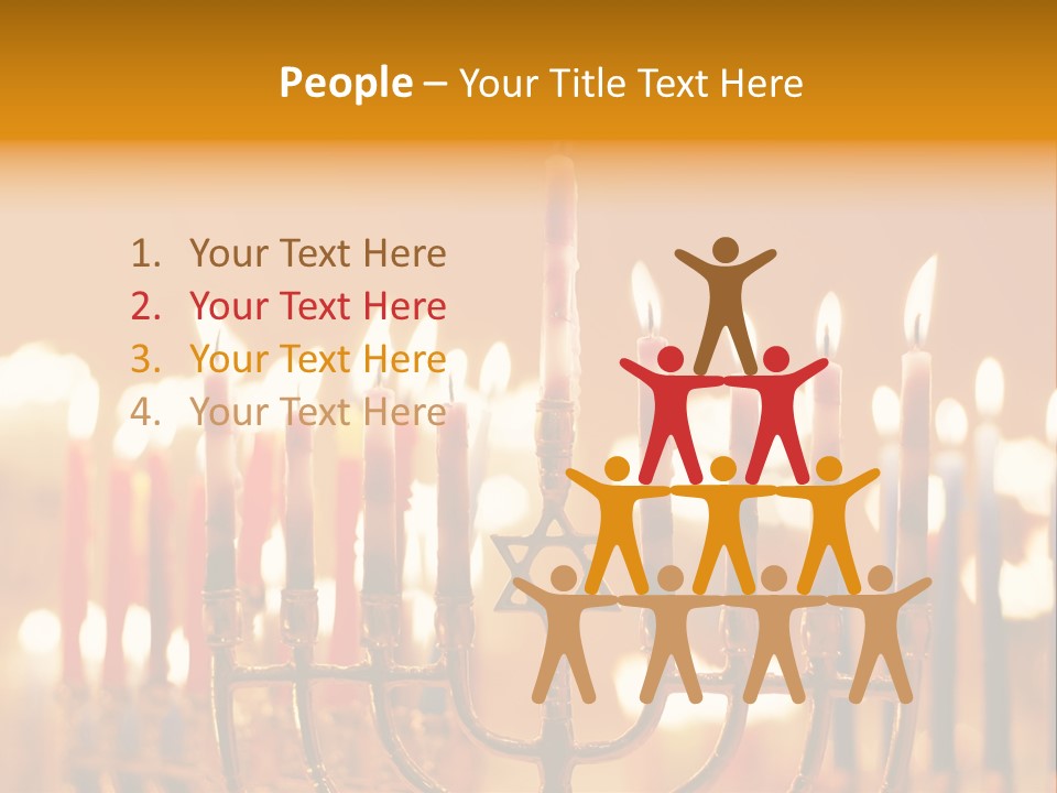 Seasonal Menorah Traditional PowerPoint Template