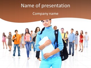 Student Men Girl PowerPoint Template
