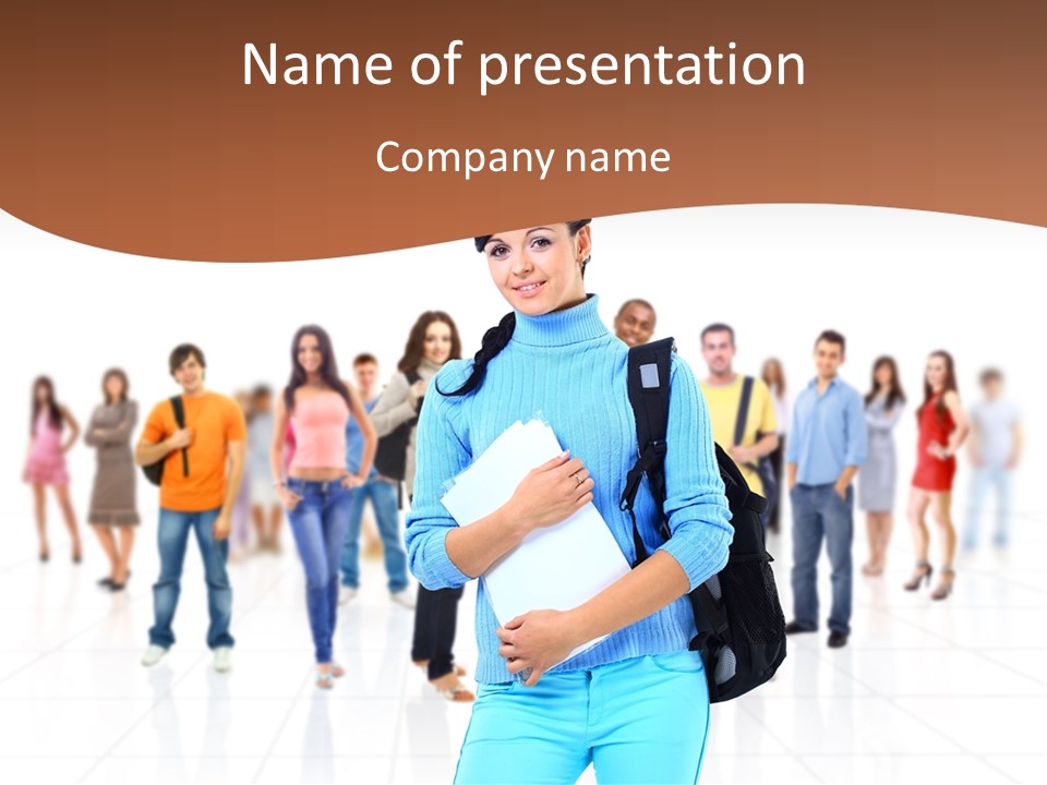 Student Men Girl PowerPoint Template