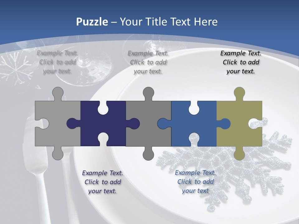 Closeup Beautiful Christmas Table PowerPoint Template