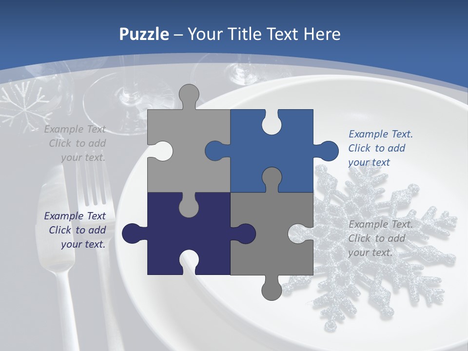 Closeup Beautiful Christmas Table PowerPoint Template