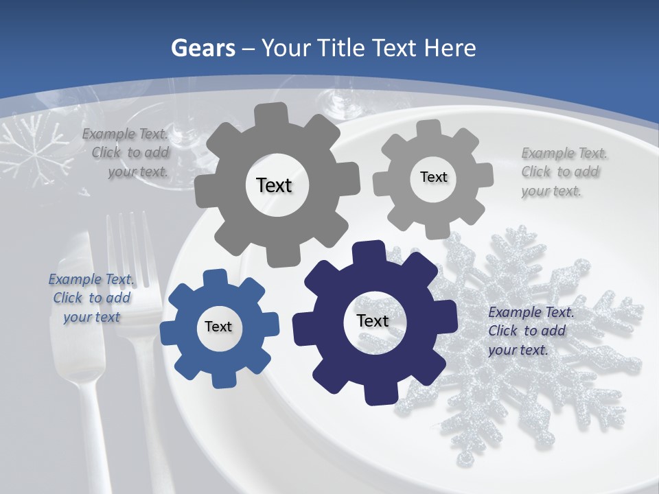 Closeup Beautiful Christmas Table PowerPoint Template