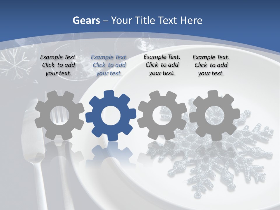 Closeup Beautiful Christmas Table PowerPoint Template