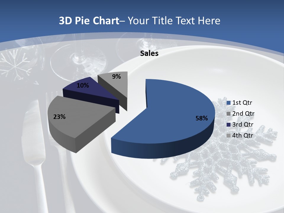 Closeup Beautiful Christmas Table PowerPoint Template