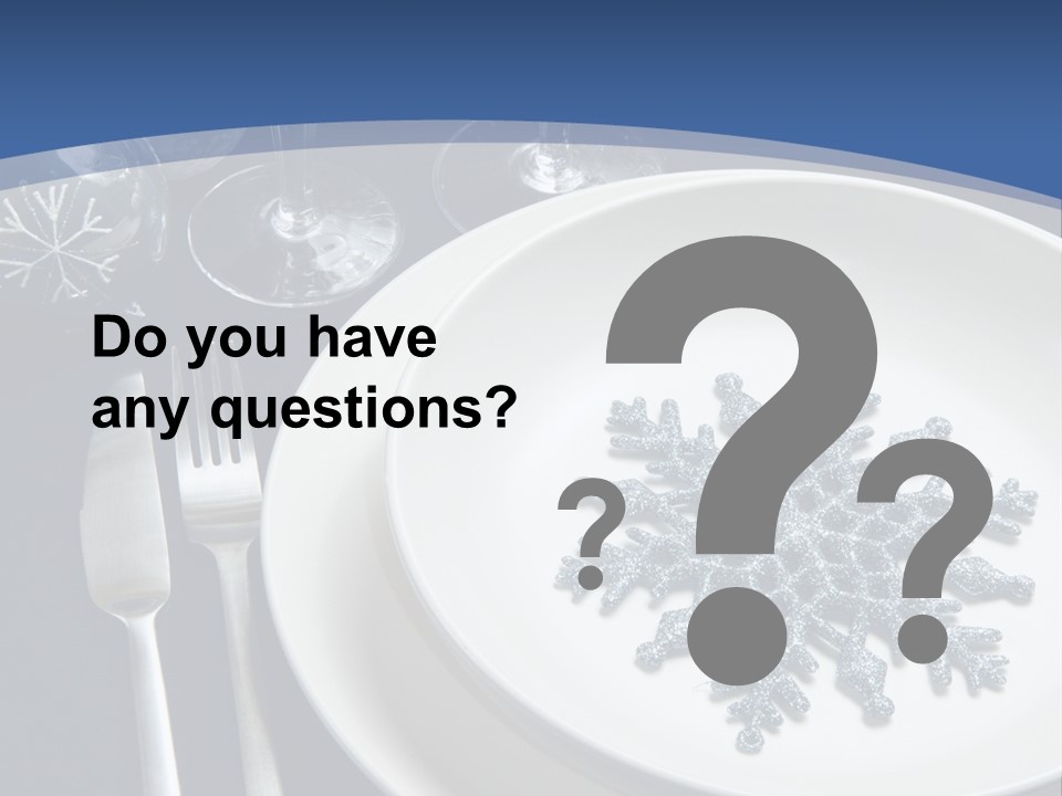 Closeup Beautiful Christmas Table PowerPoint Template