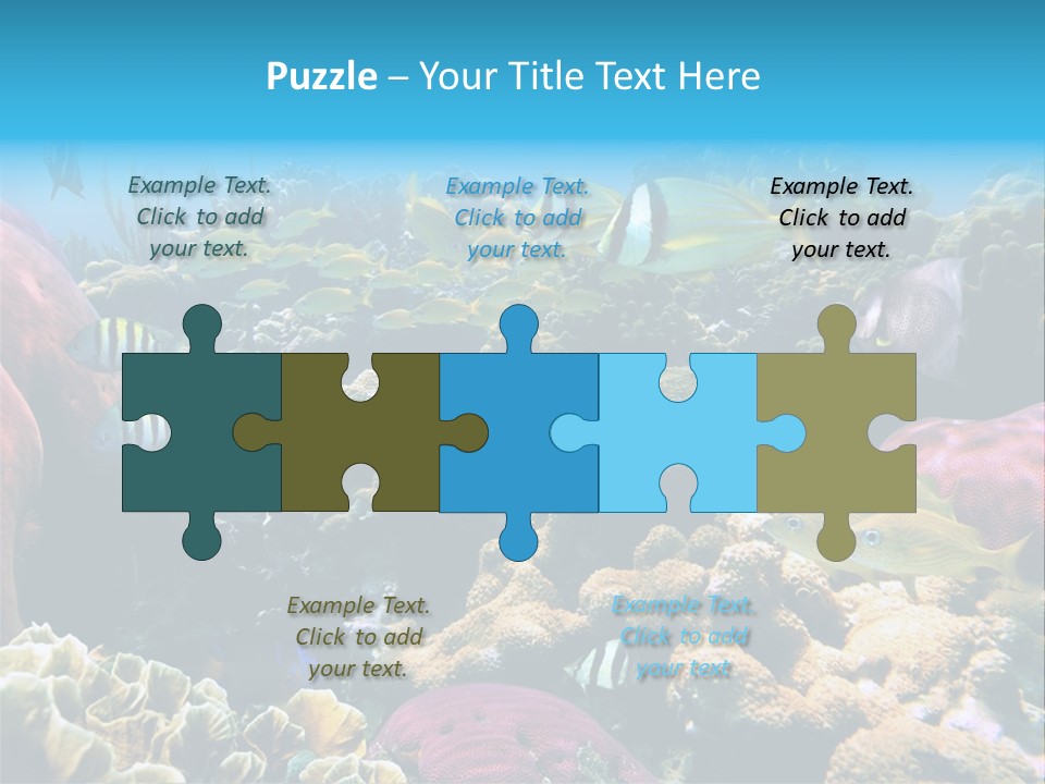 Caribbean Sea Shoal Of Fish Under Sea PowerPoint Template