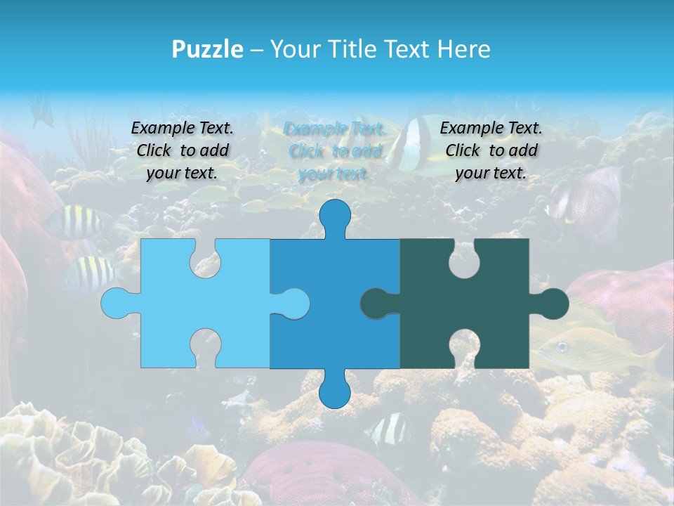 Caribbean Sea Shoal Of Fish Under Sea PowerPoint Template