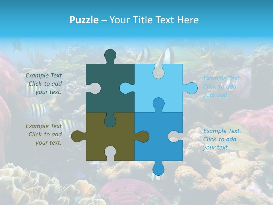 Caribbean Sea Shoal Of Fish Under Sea PowerPoint Template