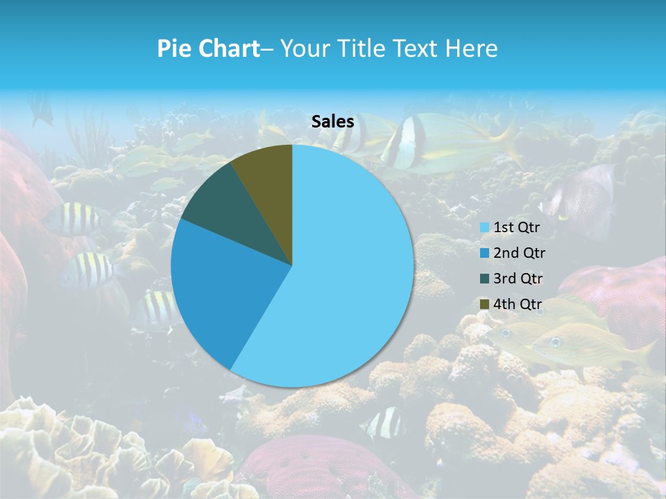 Caribbean Sea Shoal Of Fish Under Sea PowerPoint Template