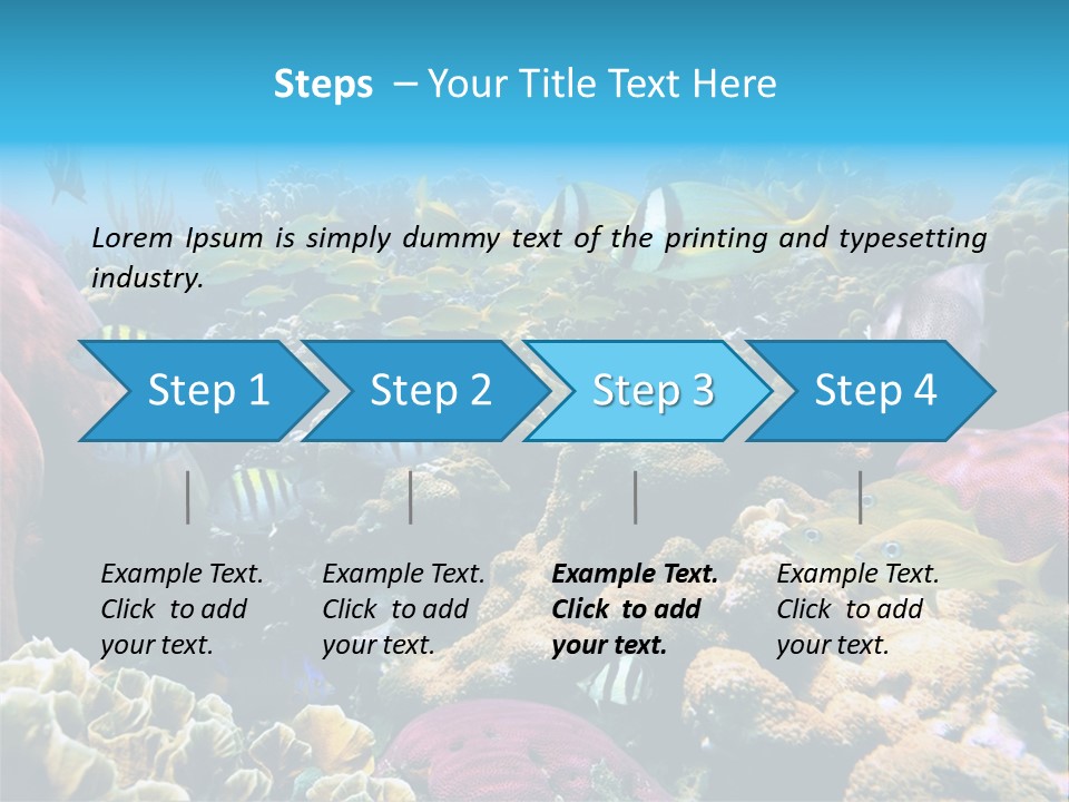Caribbean Sea Shoal Of Fish Under Sea PowerPoint Template