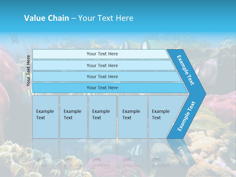 Caribbean Sea Shoal Of Fish Under Sea PowerPoint Template