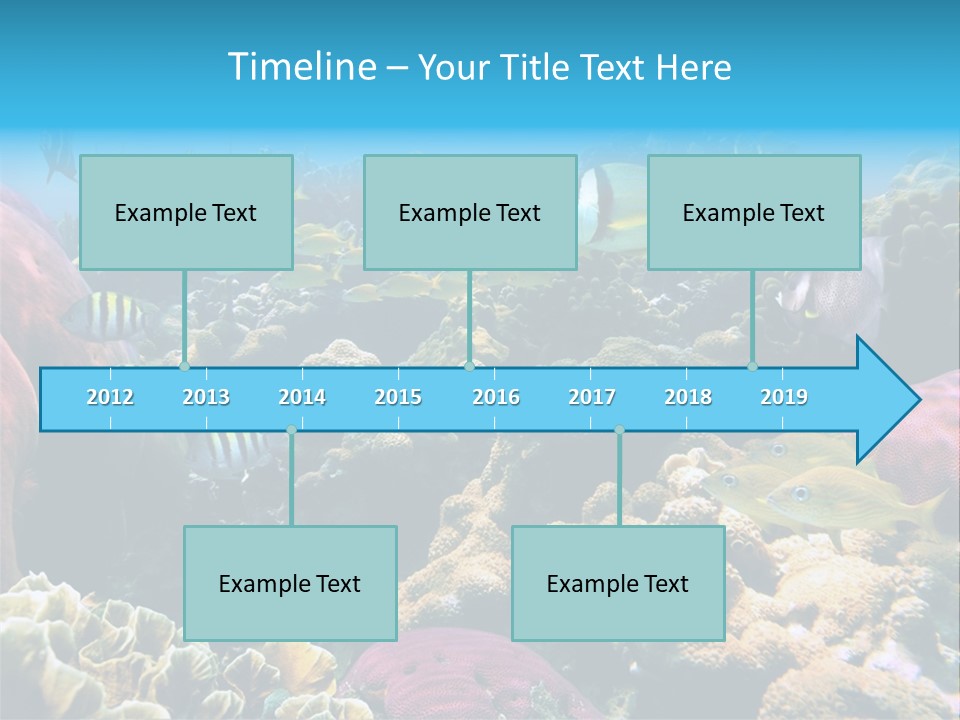 Caribbean Sea Shoal Of Fish Under Sea PowerPoint Template