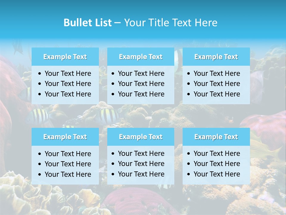 Caribbean Sea Shoal Of Fish Under Sea PowerPoint Template