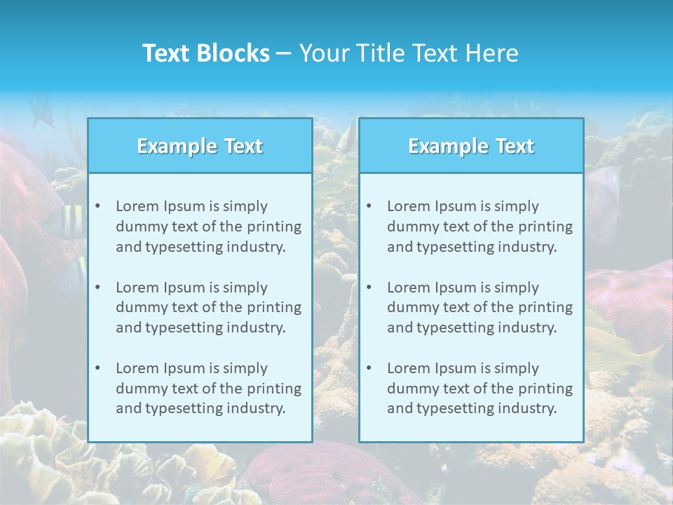 Caribbean Sea Shoal Of Fish Under Sea PowerPoint Template