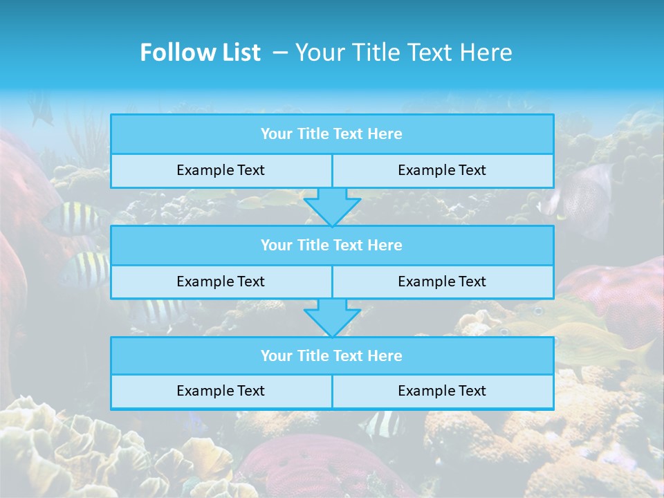 Caribbean Sea Shoal Of Fish Under Sea PowerPoint Template